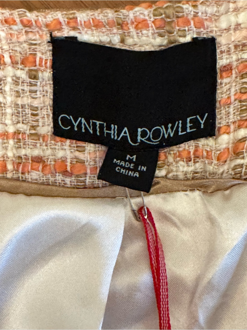 Cynthia Rowley Coral Cream Tweed Bouclé Fringe Zip Jacket Blazer - Picture 6 of 15